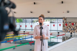 konferencja zapowiadająca otwarcie Pływalni Grunwald