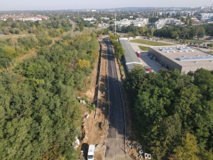 Nowy fragment ul. Podolańskiej widziany z perspektywy lotu ptaka