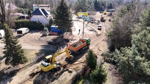 Plac budowy widziany z perspektywy lotu ptaka
