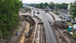 Prace budowlane w rejonie wiaduktu w ciągu ul. Golęcińskiej 
