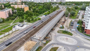 Plac budowy widziany z drona