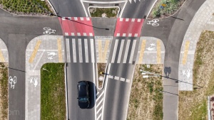 Okolice ronda w rejonie ul. Literackiej - widok z lotu ptaka