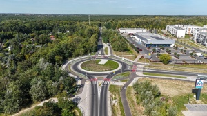 Rondo w rejonie ul. Literackiej - widok z drona