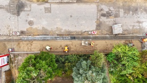 Plac budowy widziany z perspektywy lotu ptaka