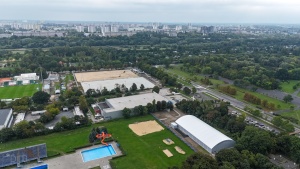 Obiekty sportowe na Wildzie widziane z lotu ptaka