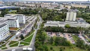 Widok na szpitale w rejonie ul. Wrzoska