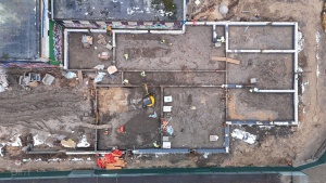 Plac budowy widziany z perspektywy lotu ptaka