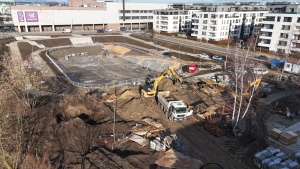 Koparka podczas prac budowlanych