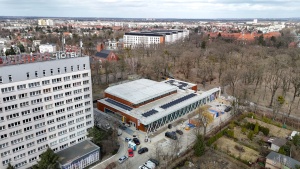 Plac budowy widziany z perspektywy drona