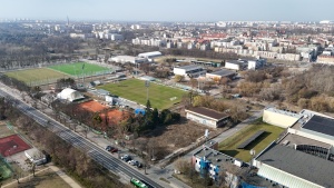 Kompleks sportowy przy ul. Droga Dębińska widziany z lotu ptaka