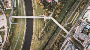 Wizualizacja mostów Berdychowskich - widok z lotu ptaka