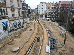 widok ulicy 28 czerwca z lotu ptaka, w kierunku rynku Wildeckiego