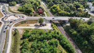 wiadukt Golęcińska z rondem z  lotu ptaka