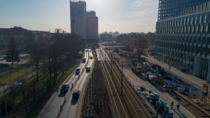 Plac budowy widziany z perspektywy lotu ptaka