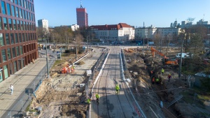 Plac budowy widziany z perspektywy lotu ptaka