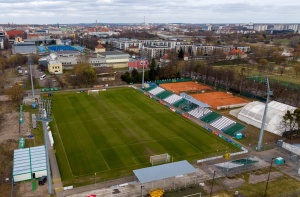 Kompleks sportowy przy ul. Droga Dębińska widziany z lotu ptaka