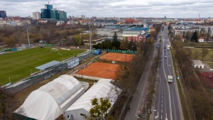 Kompleks sportowy przy ul. Droga Dębińska widziany z lotu ptaka