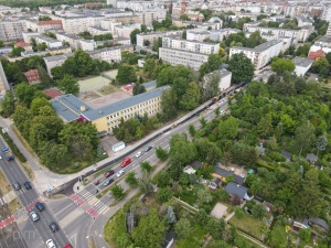 Plac budowy widziany z perspektywy lotu ptaka