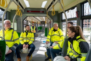 Przejazd tramwajem na węźle Wierzbięcice 