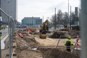 Prace budowlane na węźle Wierzbięcice 