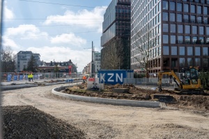 Prace budowlane na węźle Wierzbięcice 