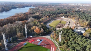 Obiekt sportowy na Golęcinie z lotu ptaka