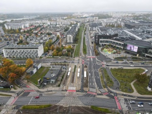 Remontowana trasa kórnicka widziana z perspektywy lotu ptaka