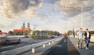 Wizualizacja mostu Chrobrego po planowanej przebudowie