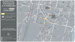 Schemat obrazujący proponowane objazdy - Centrum