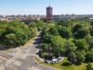 Plac budowy widziany z perspektywy lotu ptaka