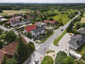 widok na skrzyżowanie do przebudowy z lotu ptaka