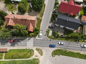 widok na skrzyżowanie do przebudowy z lotu ptaka