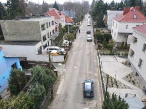 widok na ul. Radosną z lotu ptaka