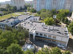Szkoła Podstawowa nr 68 widziana z perspektywy lotu ptaka