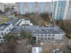 Przebudowa budynku SP 68 - widok z perspektywy lotu ptaka