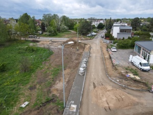 Skrzyżowanie ul. Kwiatkowskiego i Stefańskiego widziane z drona