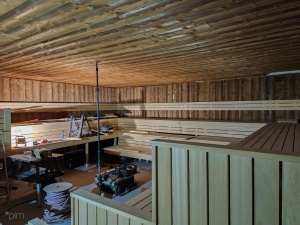 powstająca sauna w saunarium