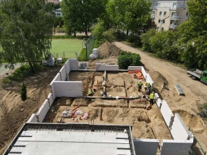 Prace podczas budowy branżowego centrum piekarstwa