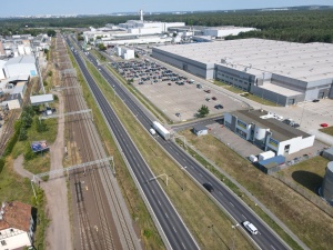 Ul. Warszawska z lotu ptaka 