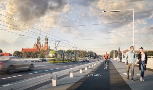 Poglądowa wizualizacja mostu Chrobrego po przebudowanie