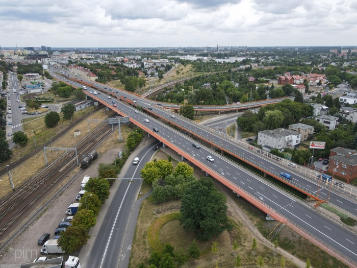 Wiadukt Górczyński z lotu ptaka